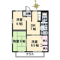 サザンハイツの物件間取画像